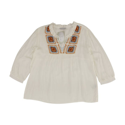 White Solid Long Sleeve Blouse