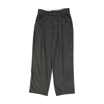 Gray Plaid Wide Leg Pants