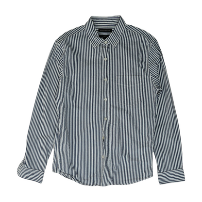 White Striped Long Sleeve Button Down