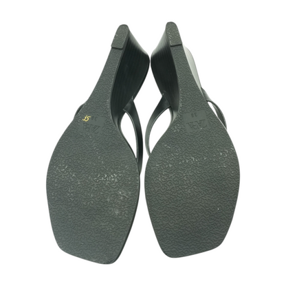 Black Wedged Sandals