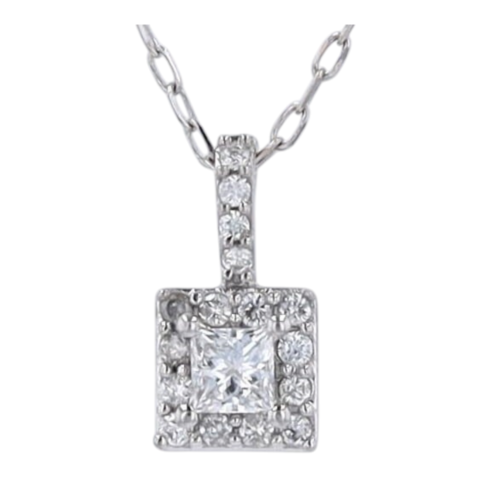 1/5 ctw 10K White Gold Diamond Pendant Necklace