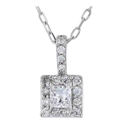1/5 ctw 10K White Gold Diamond Pendant Necklace