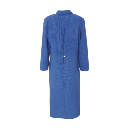 Vintage Blue Petite Houndstooth Midi Dress