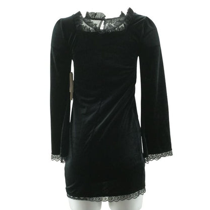 Black Solid Mini Dress