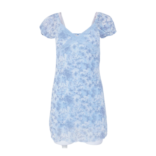 Blue Print Mini Dress