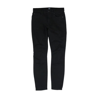 Black Solid High Rise Skinny Leg Jeans