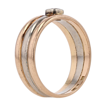 1/4 ctw 14K Two-Tone Gold Diamond Band Ring