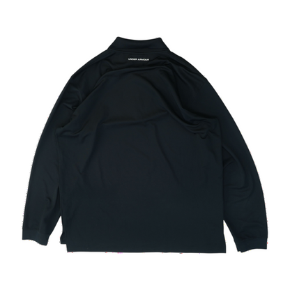 Black Solid Long Sleeve Polo