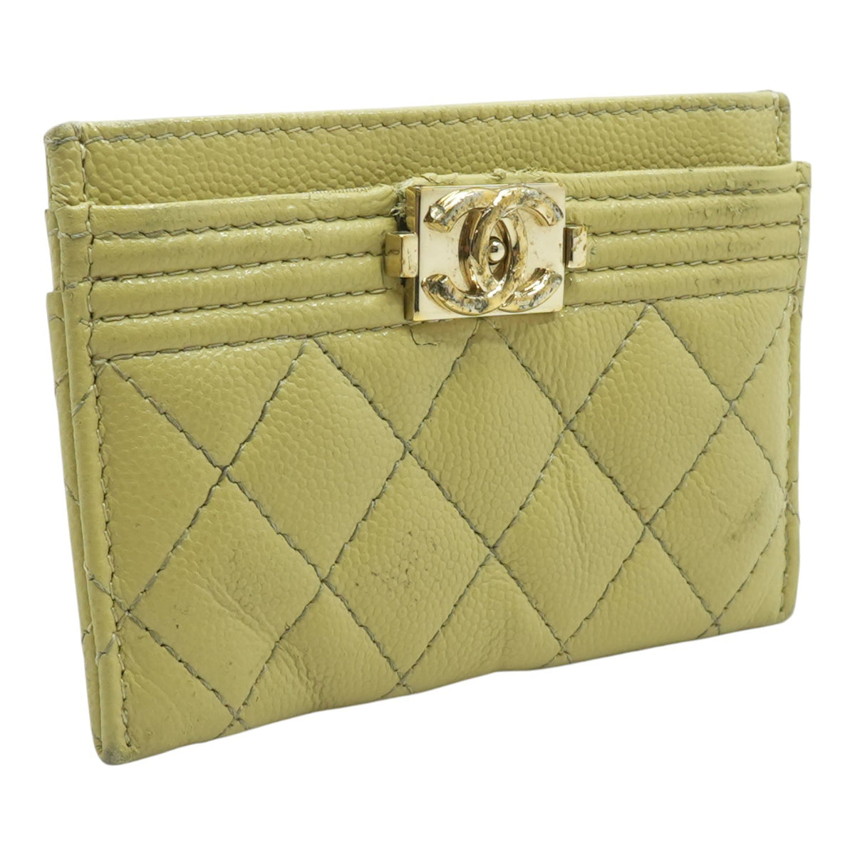 Boy Card Case in Green Leather