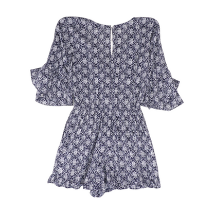Navy Print Romper