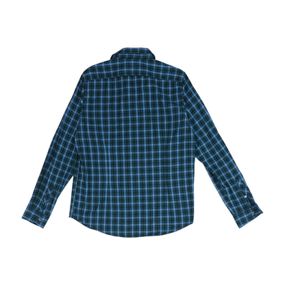Blue Plaid Long Sleeve Button Down