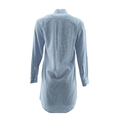 Blue Check Formal Mini Dress