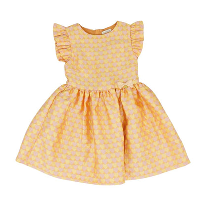 Orange Hearts Midi Dress