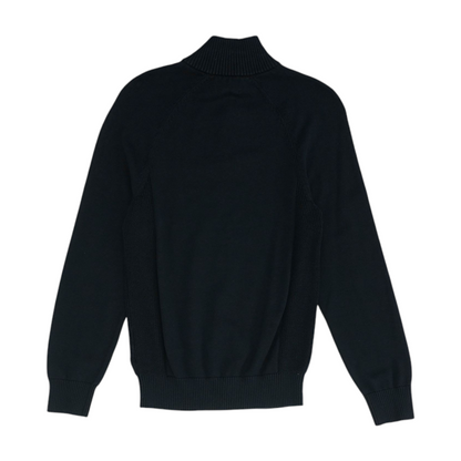 Navy Solid 1/4 Zip Sweater