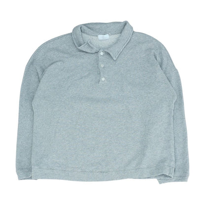 Gray Polo Knit Top