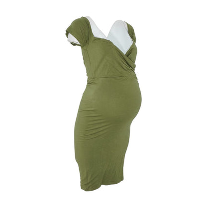 Green Maternity Midi Dress