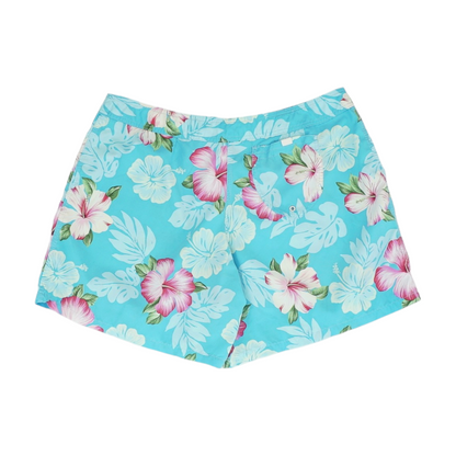 Blue Plus Size Tropical Swim Bottom