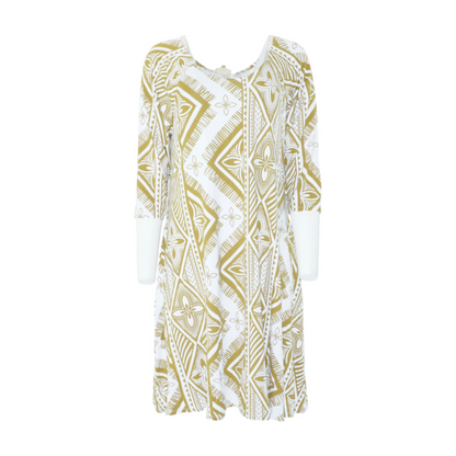 White Plus Size Abstract Midi Dress