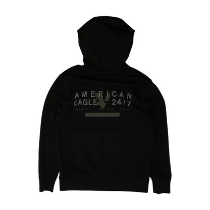 Black Solid Hoodie Pullover