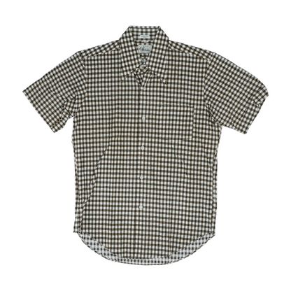 Brown Check Short Sleeve Button Down