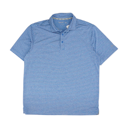 Blue Striped Short Sleeve Polo