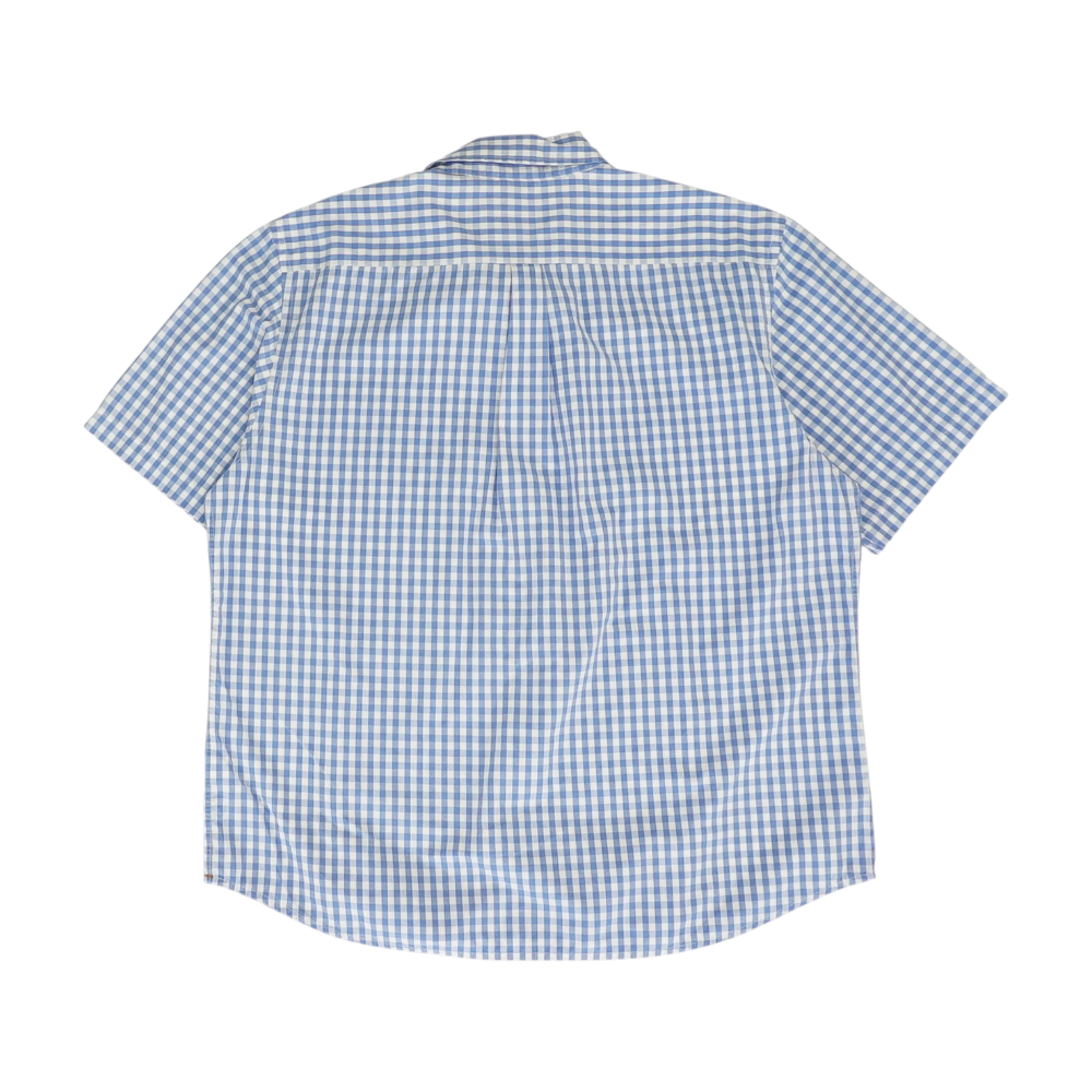 Blue Check Short Sleeve Button Down