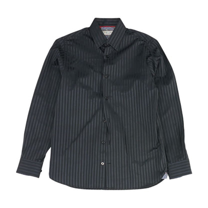 Gray Striped Long Sleeve Button Down