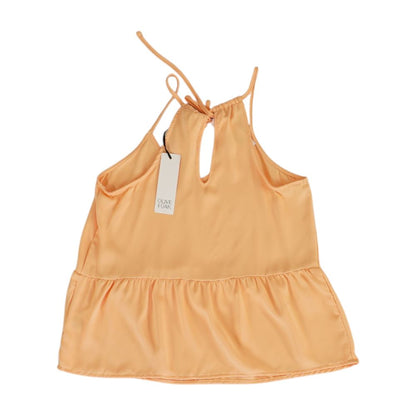Orange Solid Sleeveless Blouse