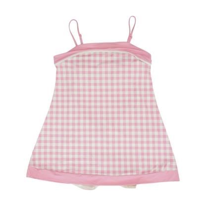 Pink Check Mini Dress