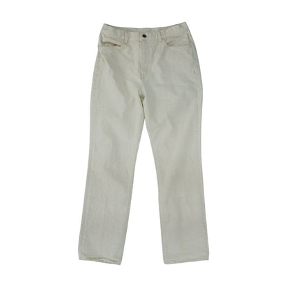 Beige High Rise Straight Leg Jeans