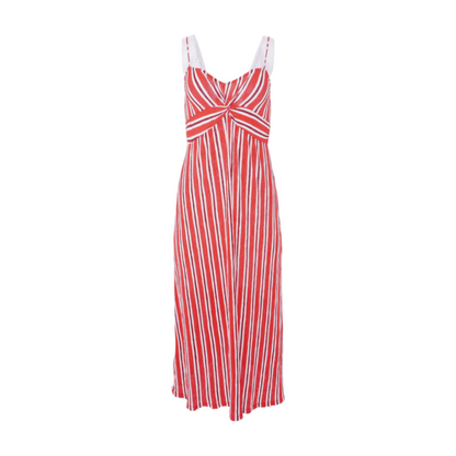 Red Striped Midi Dress
