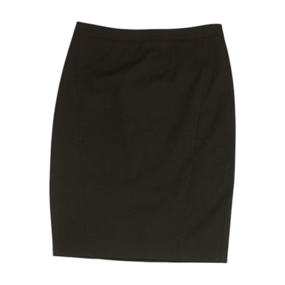 Black Solid Midi Skirt