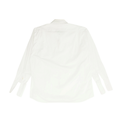 White Solid Long Sleeve Button Down