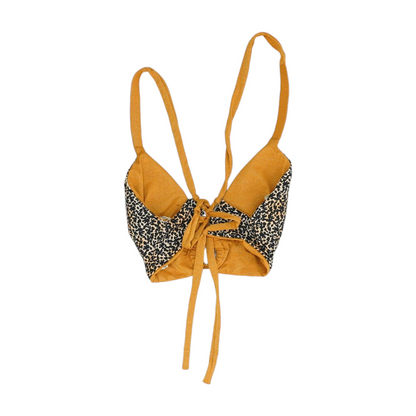 Beige Plus Animal Print Swim Top