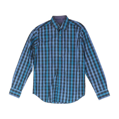 Blue Plaid Long Sleeve Button Down