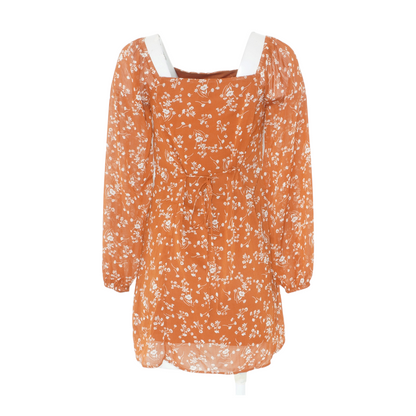 Rust Floral Mini Dress