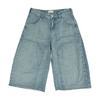 Blue Solid Denim Capris