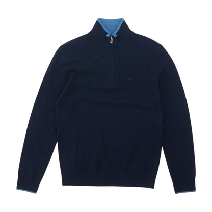 Navy Solid 1/4 Zip Pullover