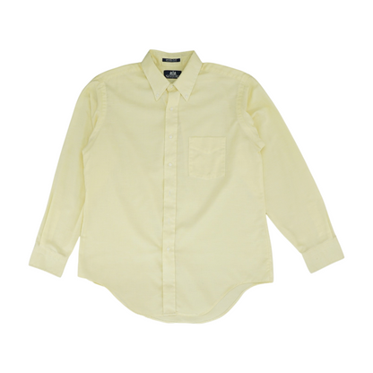 Yellow Solid Long Sleeve Button Down