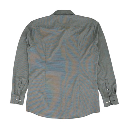 Black Abstract Long Sleeve Button Down