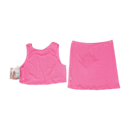 Pink Solid Cover-Up Set
