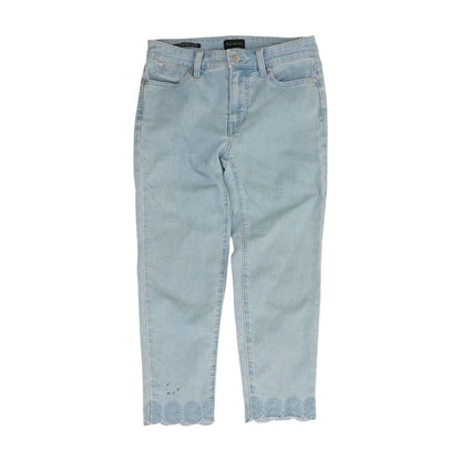 Blue Cropped Straight Leg Jeans