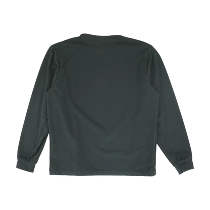 Black Solid Long Sleeve Polo