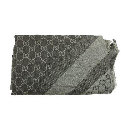 Brown Gucci GG Wool Scarf