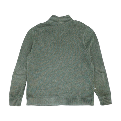 Green Solid 1/4 Zip Sweater