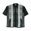 Black Print Short Sleeve Button Down