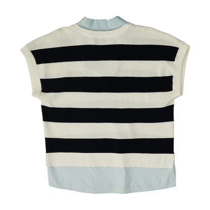 White Striped Pullover Sweater