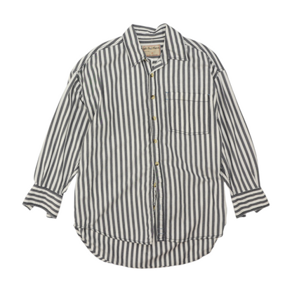 White Striped Long Sleeve Button Down