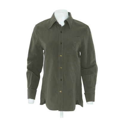 Olive Cassandre Cotton-Linen Overshirt