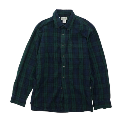 Navy Plaid Flannel Button Down